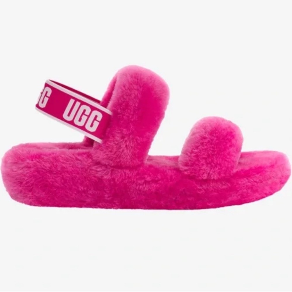 UGG Oh Yeah Slide Sandals Slippers Pink Girls Size 4Yputh